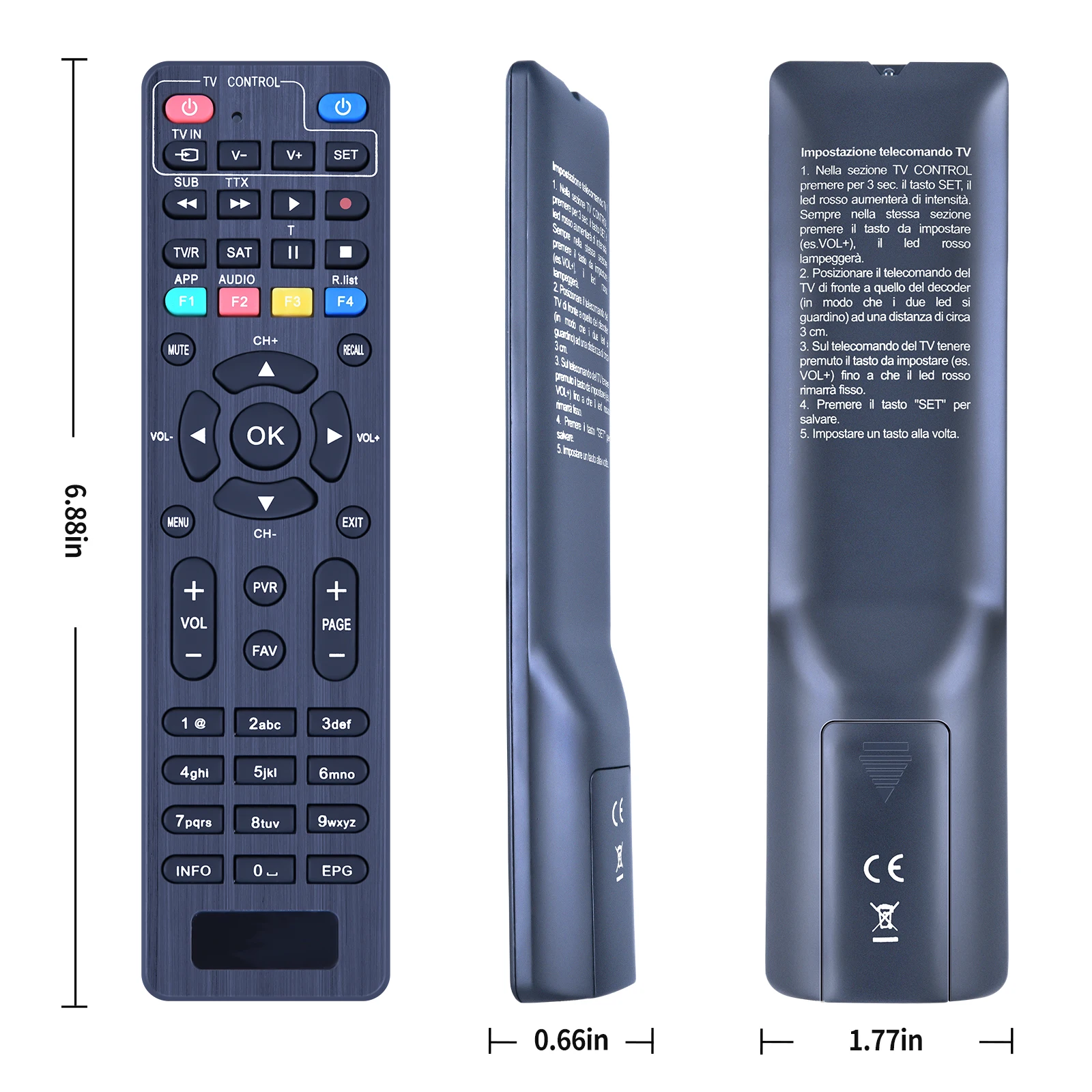 New Remote control for ANFEL TV BOX DVB-T2 HD Decoder T265 Hevc H265 DIGIQUEST VARI MODELLI (TLC Q10 - Q20 - Q30 - TI9 XSD 2.1)