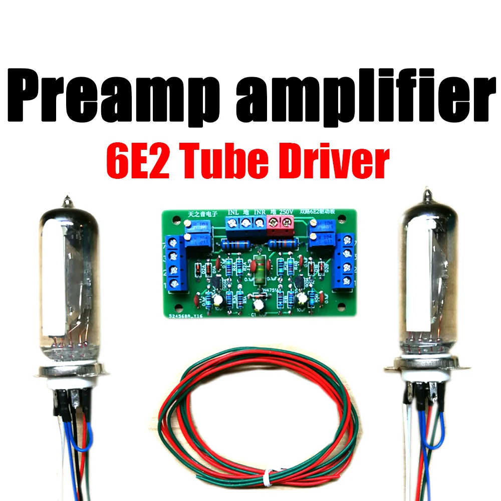 Dual-channel Tubo Fluorescente Amplificador de Potência Olho Cat Board Driver Kit Volume Indicador de Nível Preamp Amplificador 6e2 Diy
