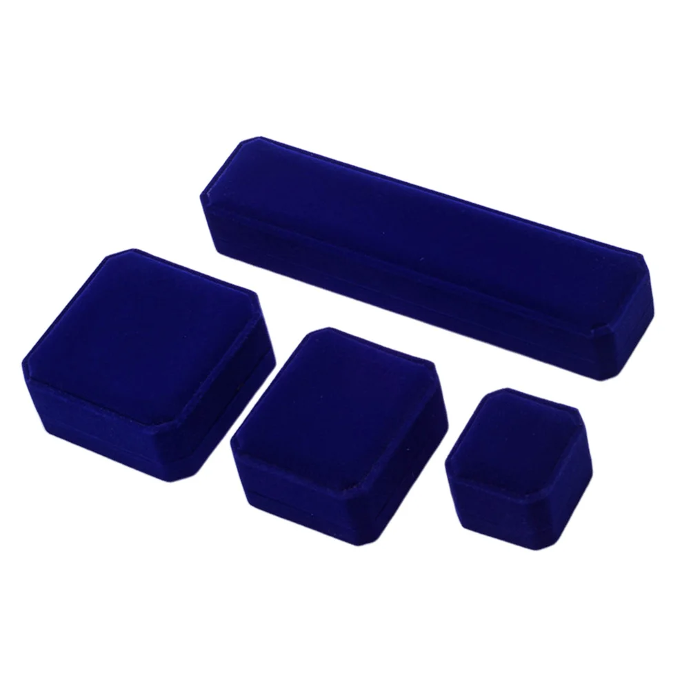 

4 шт. модная витрина синий органайзер для ювелирных изделий чехол премиум-класса материал ожерелье кольцо браслет для хранения элегантный подарок для женщин