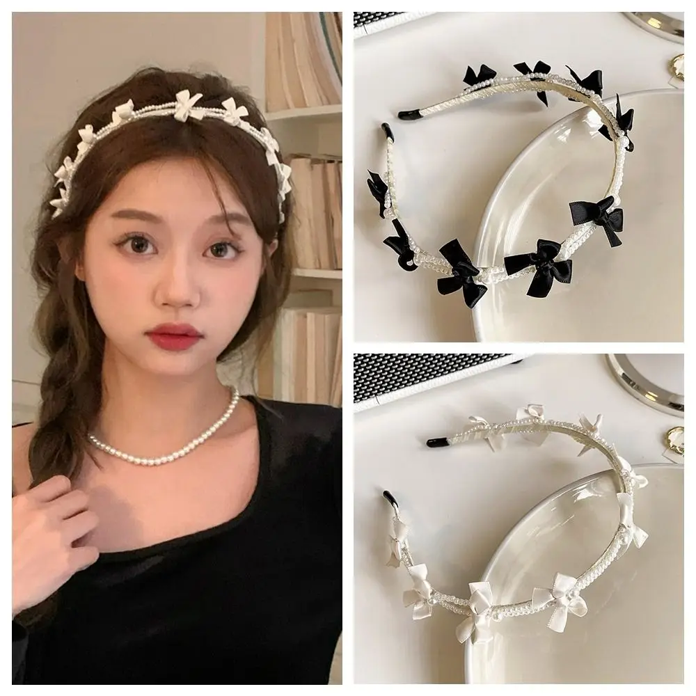 Ins Pearl Hair Band Elegant Headwear Headband Bow Headband Hairband Hair Accessories Pearl Hair Hoop Party