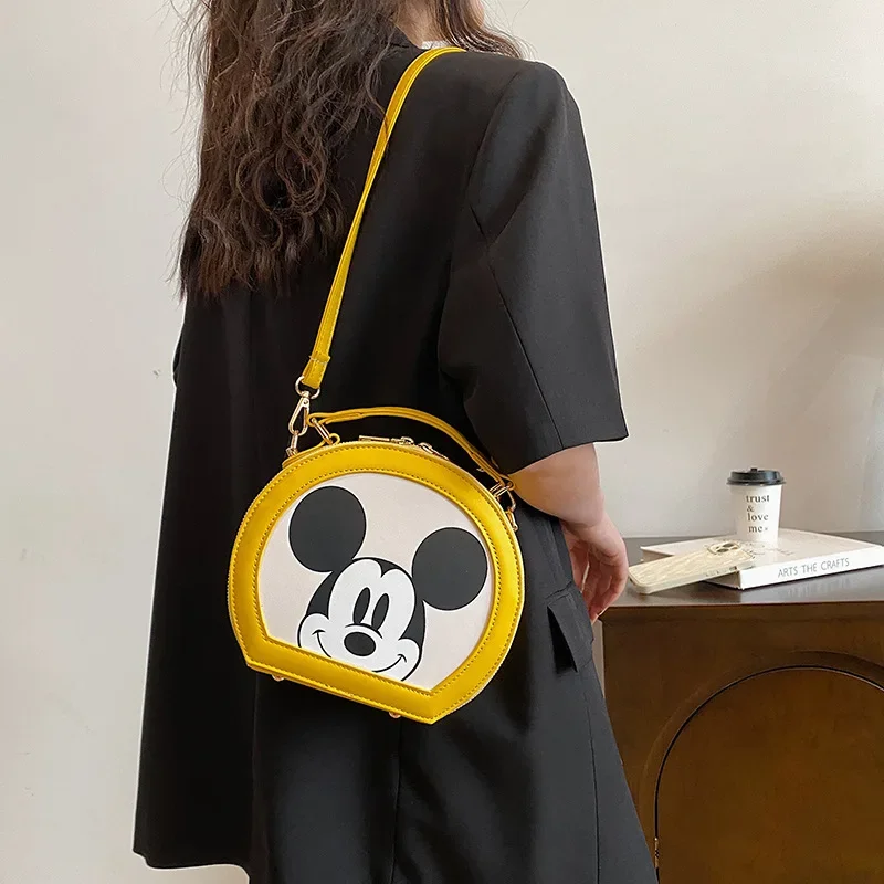 Disney Mickey Mouse Messenger Bag Women Fashion Handbag Small Crossbody Bag Tote Girls Korean Version Leather Shoulder Bags Gift