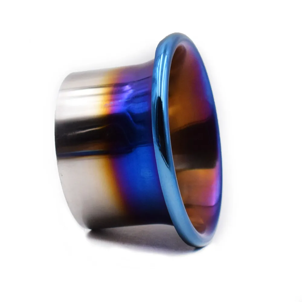 3\'\' 3.5\'\' 4\'\' Brunt Blue Car Cold Air Intake Filter Horn Kit Funnel Air Inlet Velocity Stack Horn Kit