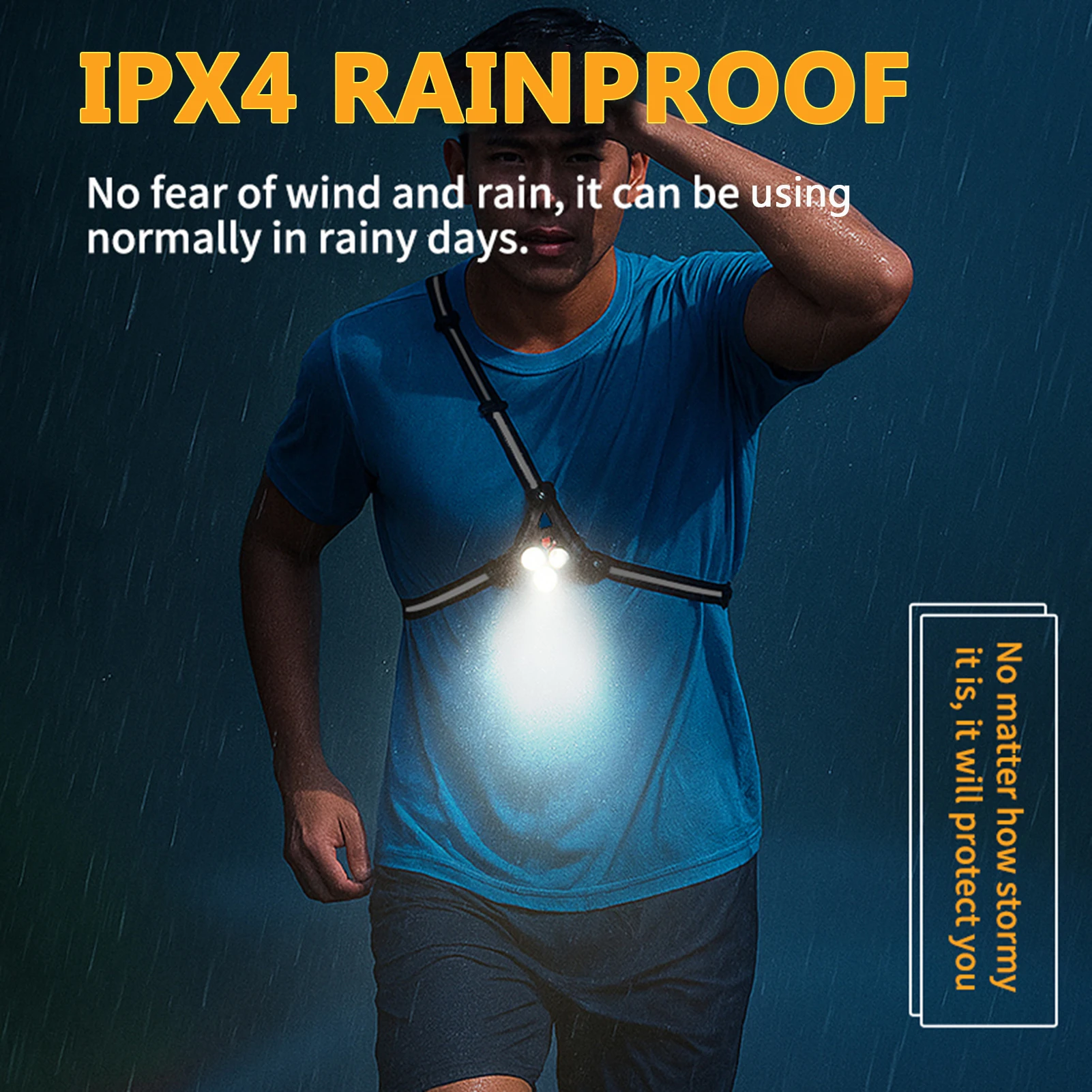 

Светодиодный передний многолампа на груди, красный предупреждающий USB перезаряжаемый ночной ходовой фонарь, треугольный светоотражающий ремень, задний фонарь, светильник для рюкзака