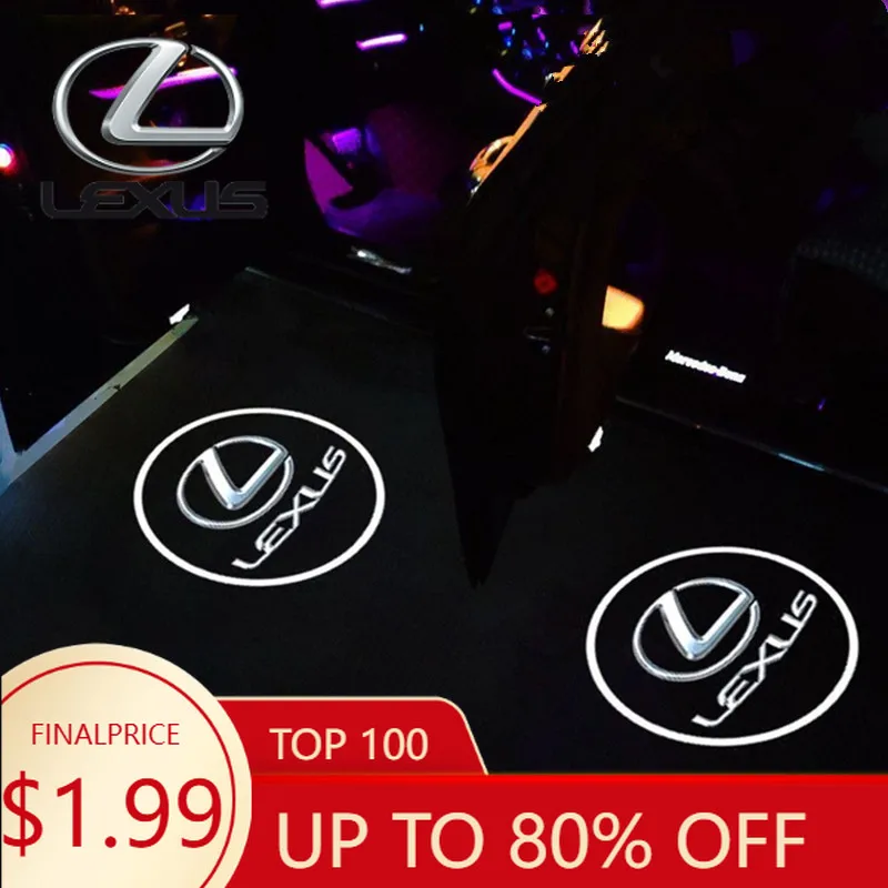 

Светодиодные проекторы-эмблемы для дверей автомобиля (2 шт.) с функцией приветствия для Lexus F SPORT GX LC RZ IS CT GS RC HS SC TX LBX ES