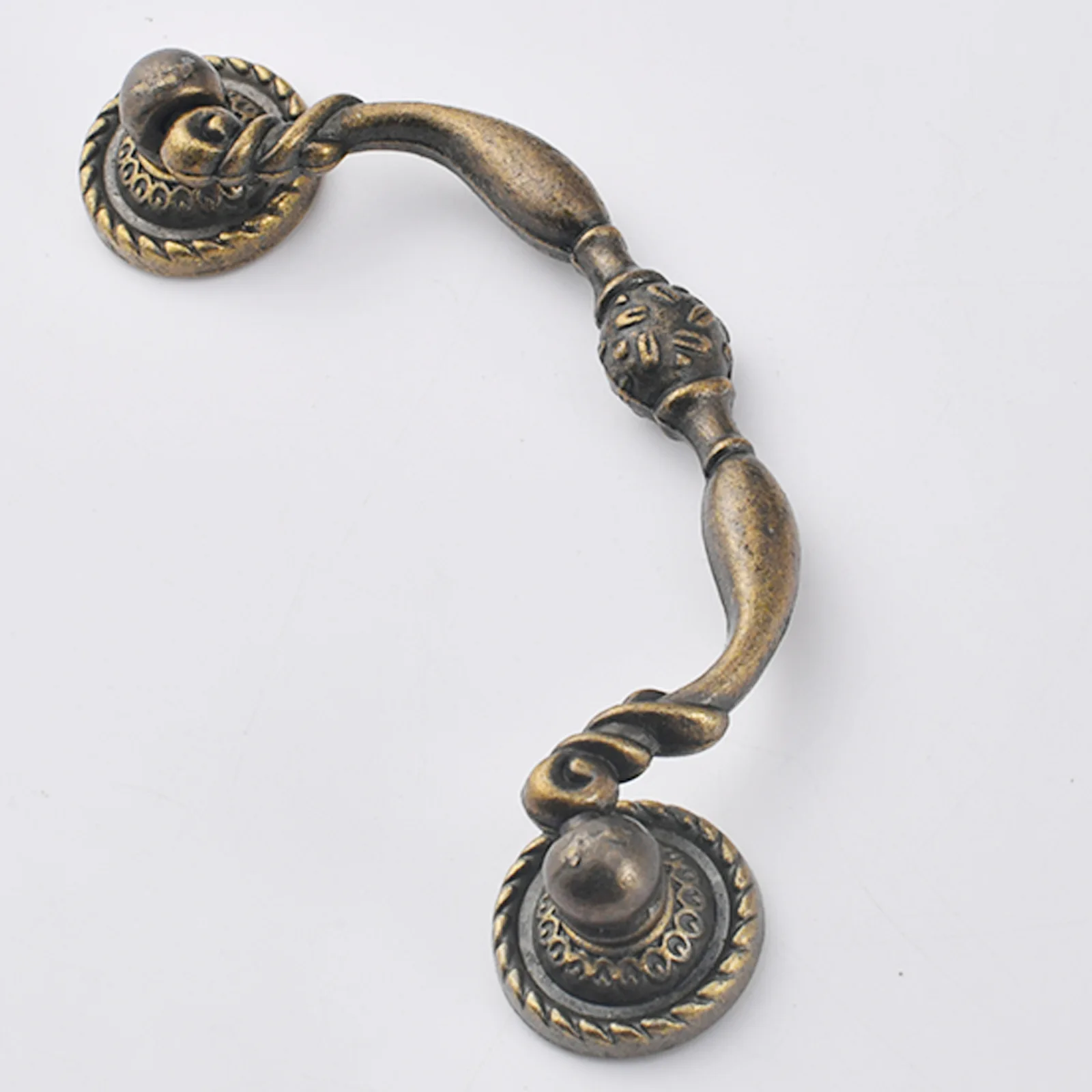 Long modern simple wardrobe handle Home improvement antique drawer Alloy bronze simple European handle Hole spacing 86mm