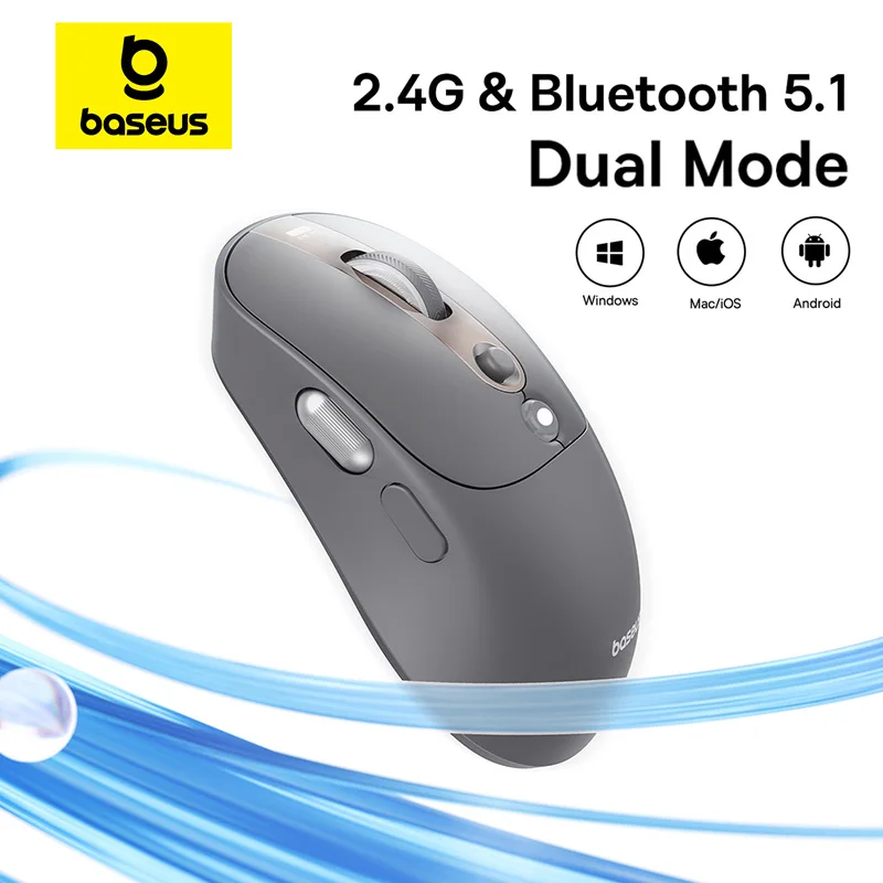 Baseus Wireless Mouse Editor Pro Bluetooth 5.1 Dual Mode Long Battery Life Rechargeable Office Ergonomic Screen Display Mouse