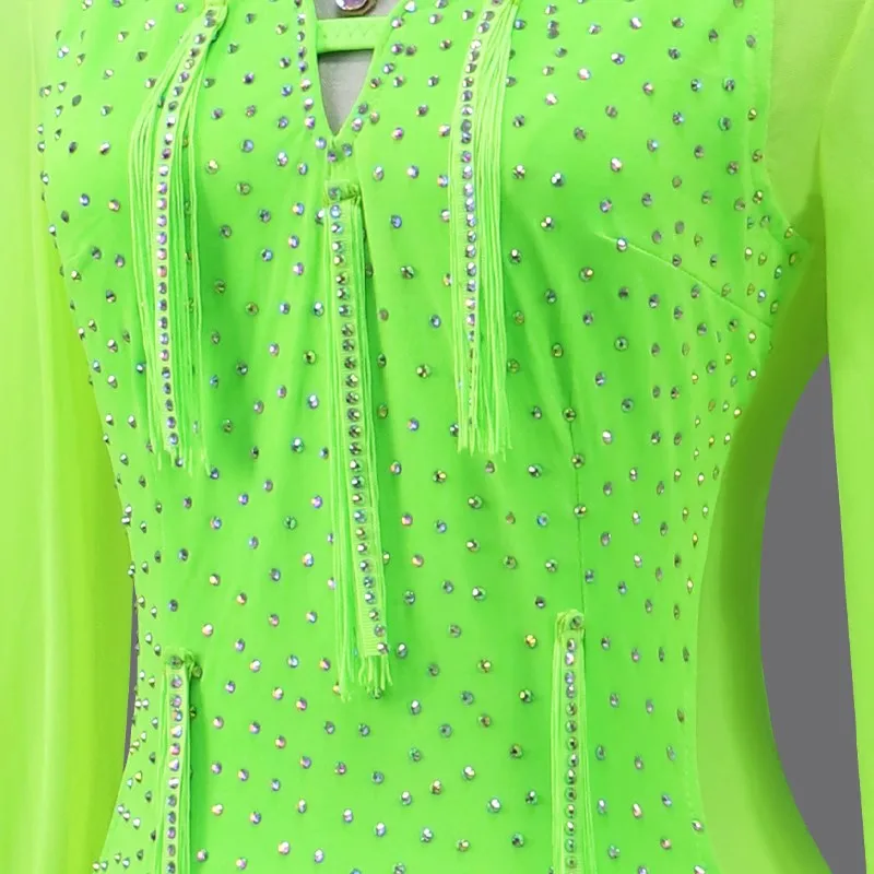 Vestido de Baile Latino con Flecos para Fiestas, Disfraces de Escenario, Ropa Sexy para Niñas, Traje de Práctica de Baile Elegante para Mujer, Ropa de Baile Nueva ropa para competicion danza latina flamenco falda niña