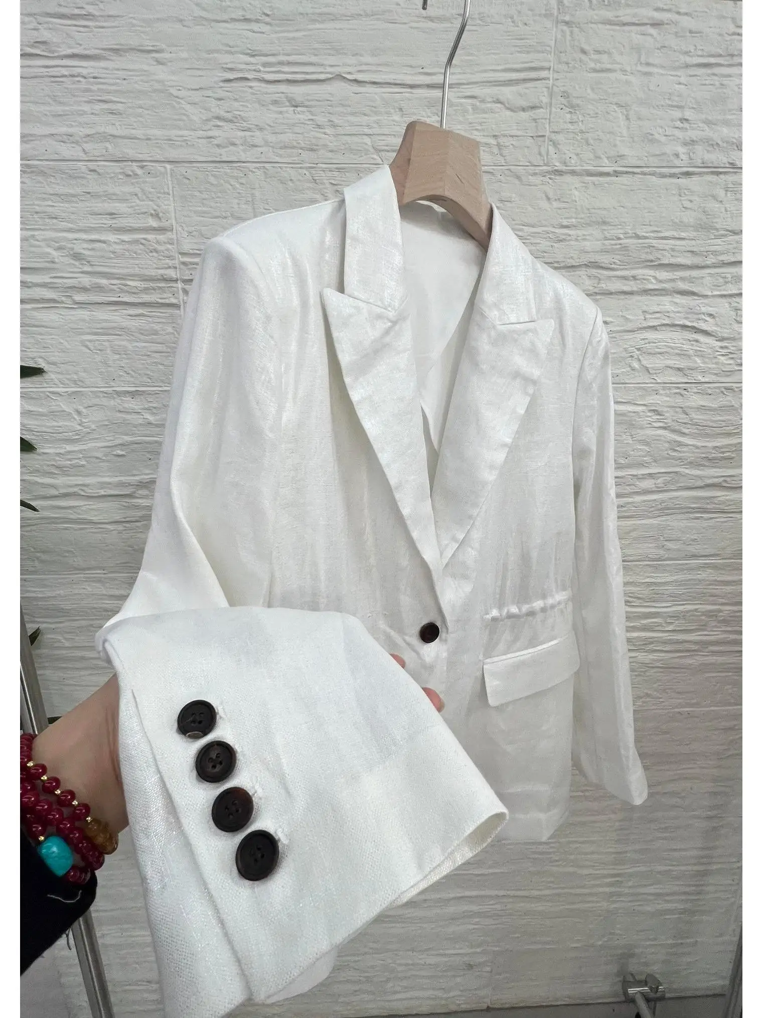 Summer versatile 100% linen office style elegant blazer