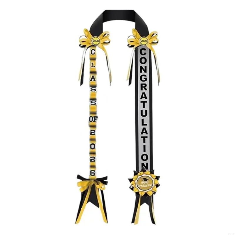 Class Of 2026 Graduation Sash Double Braided Ribbon Lei Soft Fabric With Built In Cash Holder for College Student Y166