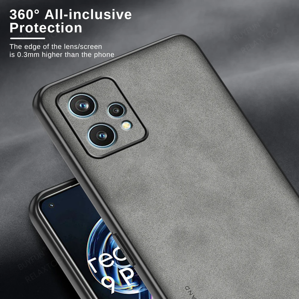 For Realme 9 Pro Plus 5G Lambskin Leather Soft TPU Frame Phone Cover Realmi 9 Pro 5G Realme 9i 4G Camera Protect Fundas Realme9