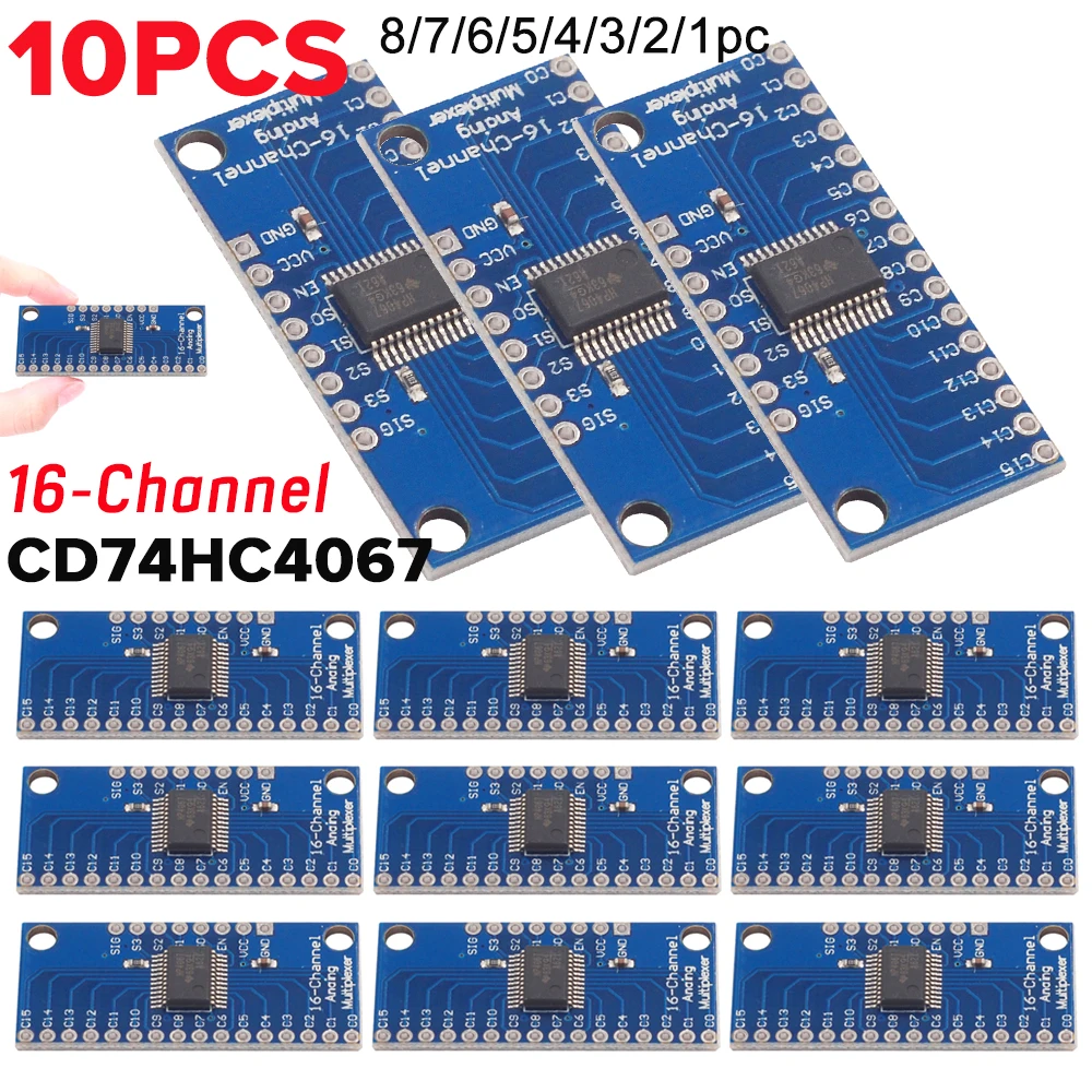 1-10pcs CD74HC4067 16-Channel Analog Digital Multiplexer Breakout Board Module for Arduino 2V-6V Microcontroller 16 Device