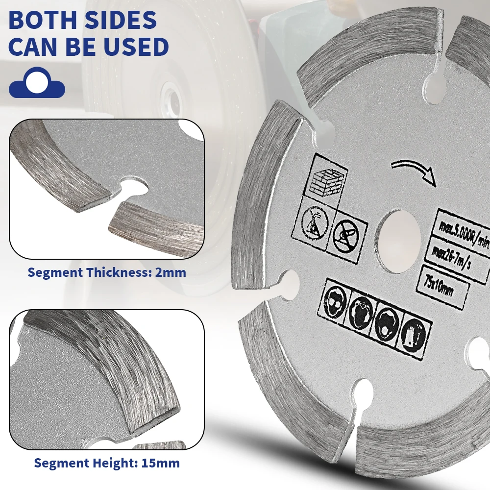 6 teile/satz 75mm Metalls ch neids cheibe Mini Kreissäge blatt Wolle Schleif scheibe für Metall Holz bearbeitung Stein Polieren Schneiden