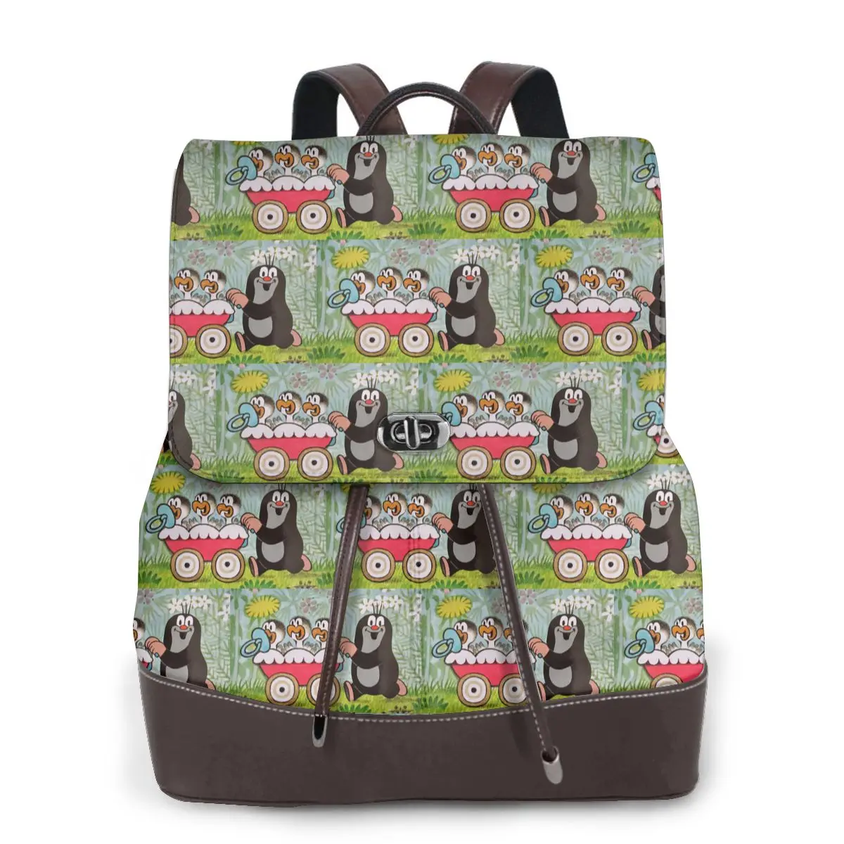 Mole Happy Krtek Bookbag School Student Bags Hiking Travel Daypack for Women Fashion Derma Backpack