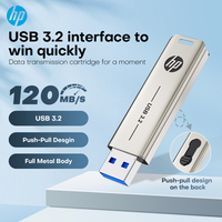 HP Flash Drive USB3.2 32GB 64GB 128GB 256GB High Speed Sticks External Storage Metal Pen Drive Creative Personality for PC