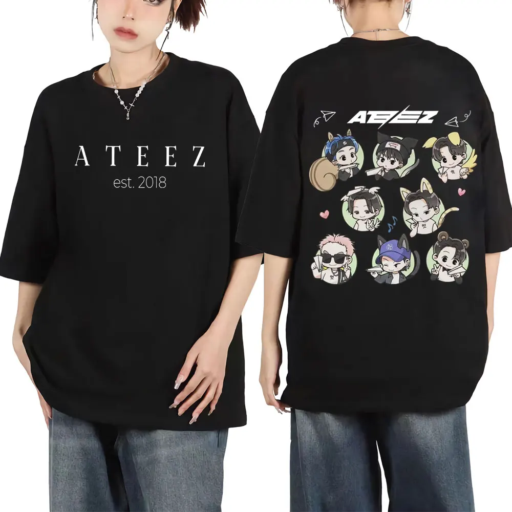 

Kpop ATEEZ in Your Fantasy World Tour 2025 T Shirt Men Women Hip Hop Fashion Short Sleeve T-shirt High Quality Cotton T-shirts