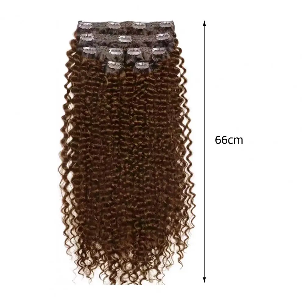 

6Pcs/Set 26-Inch Clip-in Hair Extension Women Long Afro Curly Synthetic Hairpiece Natural Looking Women Wavy Wig Extension Hair