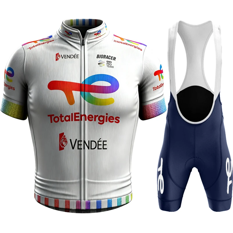 ملابس ركوب الدراجات للرجال سراويل جيرسي لركوب الدراجات رجل TotalEnergies مريلة ملابس الطريق دراجة رجالي موحدة Triatlon ملابس قمصان رجالي جبلية
