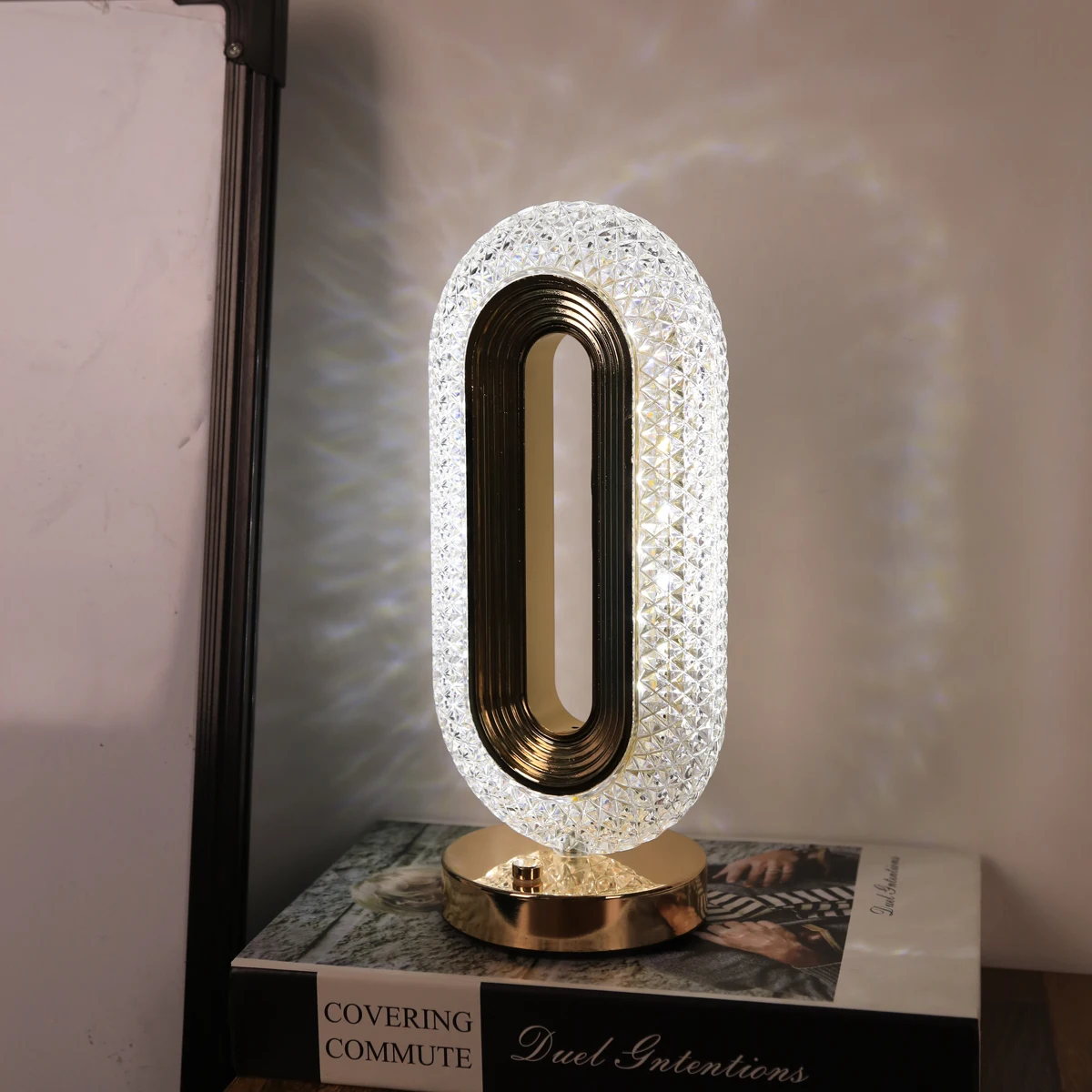 USB Runway Crystal Table Light Charging Touch Three Color Atmosphere Light Bedroom and Living Room Decorative Atmosphere Light