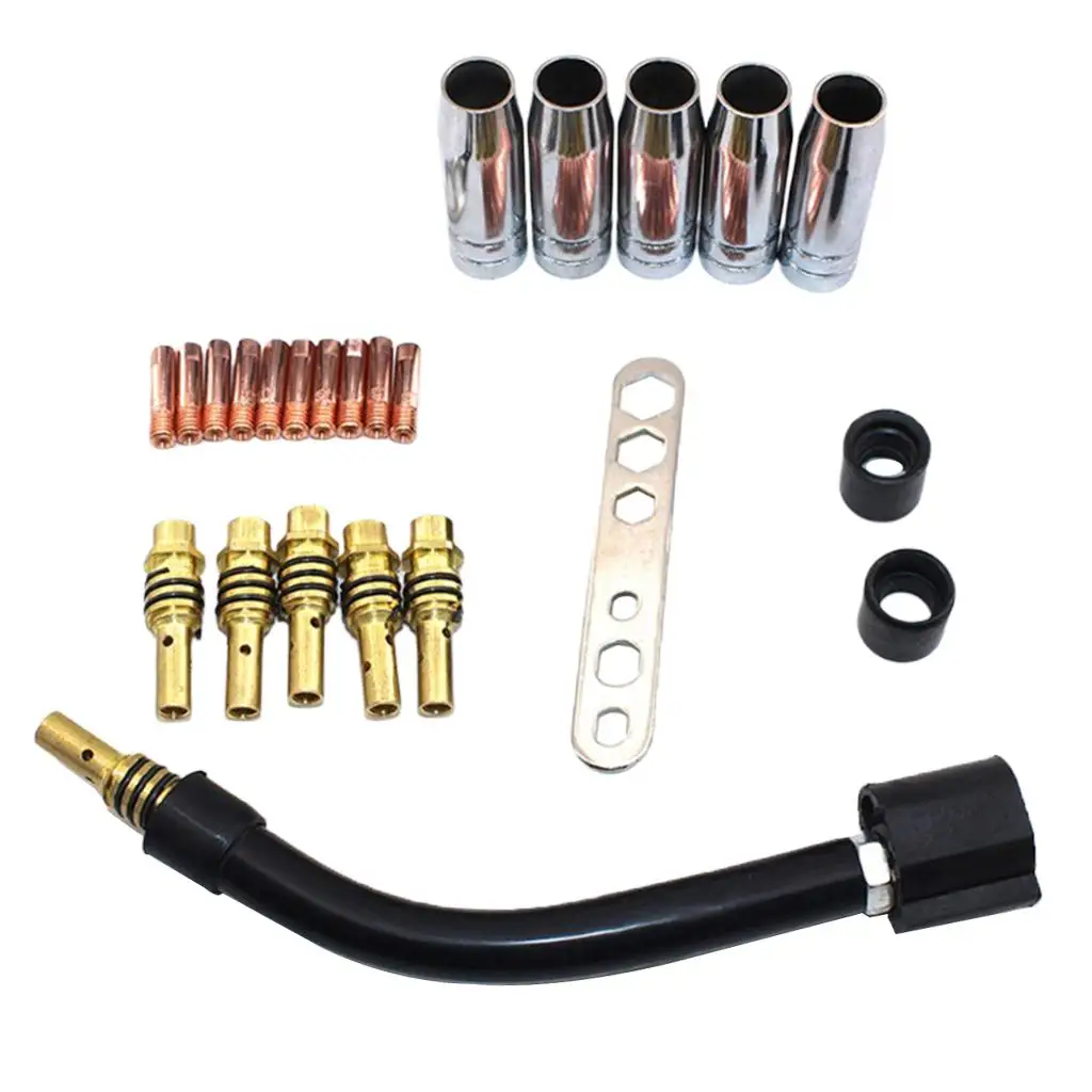 MIG Welding Equipment M6 Tips 24pcs Copper Nozzle Spare Part Set for Kit Accessories Welding MIG Applications
