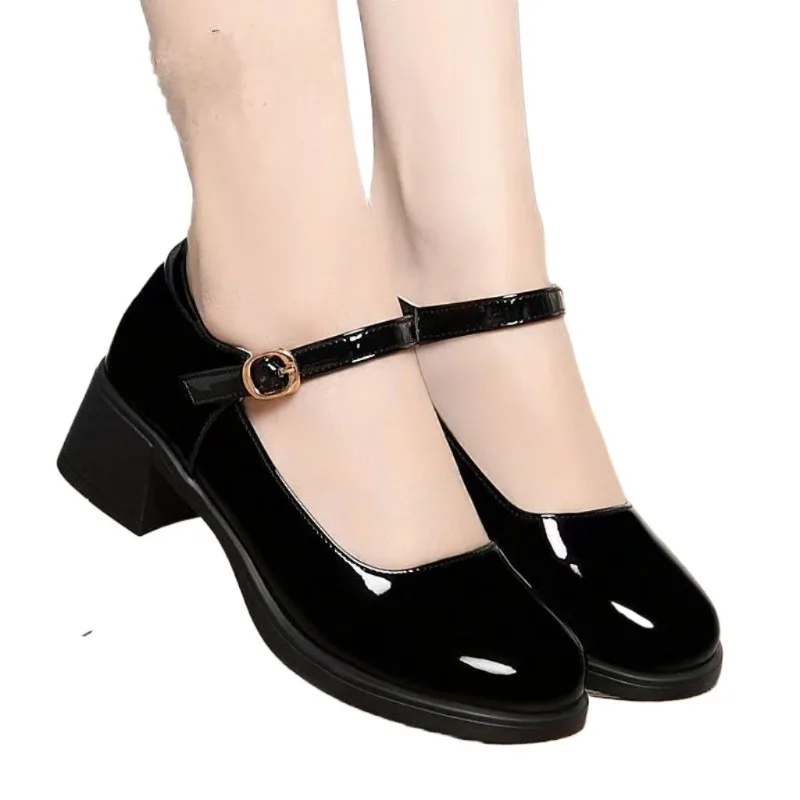 

TSTCTB Women Fashion Elegant Bow Tie Party Square Heel Navy Blue Pumps Female Cute Comfort Spring & Autumn Heel Shoes