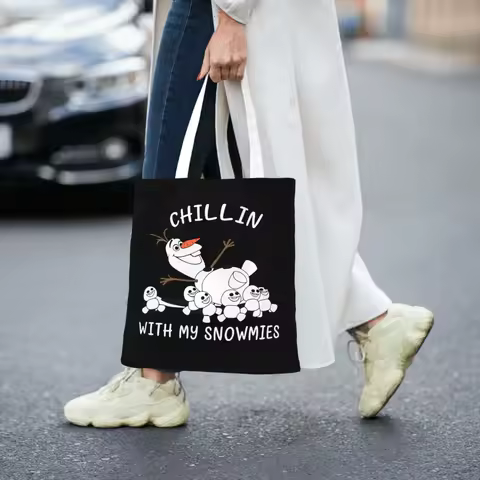 Olaf Shopper Bag Funny Handbags Cloth Beach Tote Bag Female Graphic Shoulder Bag