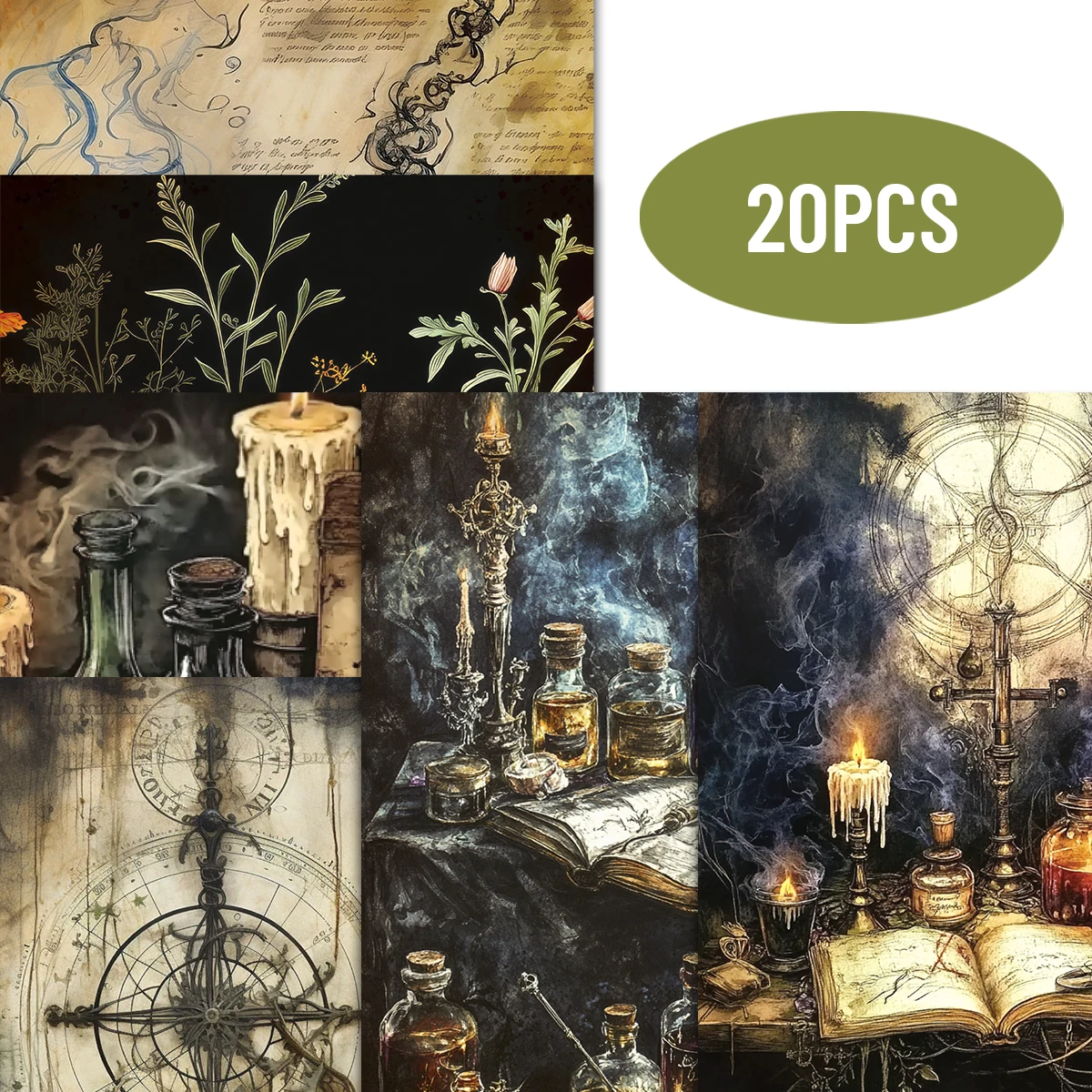 

20 листов (14x10) см Ghost's Potion, винтажная бумага, винтажные наклейки для тетрадей, бутылок с водой, альбомов для вырезок, украшений своими руками