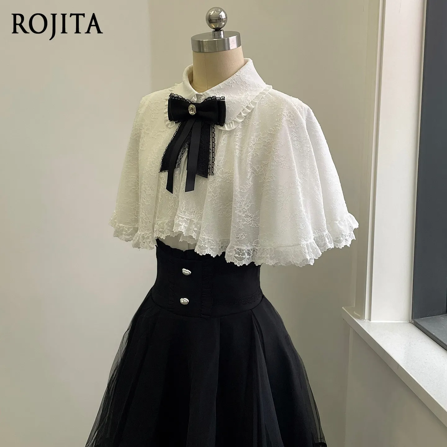 

4XL Shirt Gothic Lace Blouse Summer Sweet and Cute Lace Cape Top 2026 New Cute Daily Wear Lace Blouse