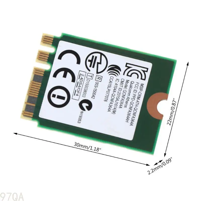 킬러 용 97QA 무선 어댑터 카드 1525 N1525 NGFF WiFi AC 867MBPS 4.1