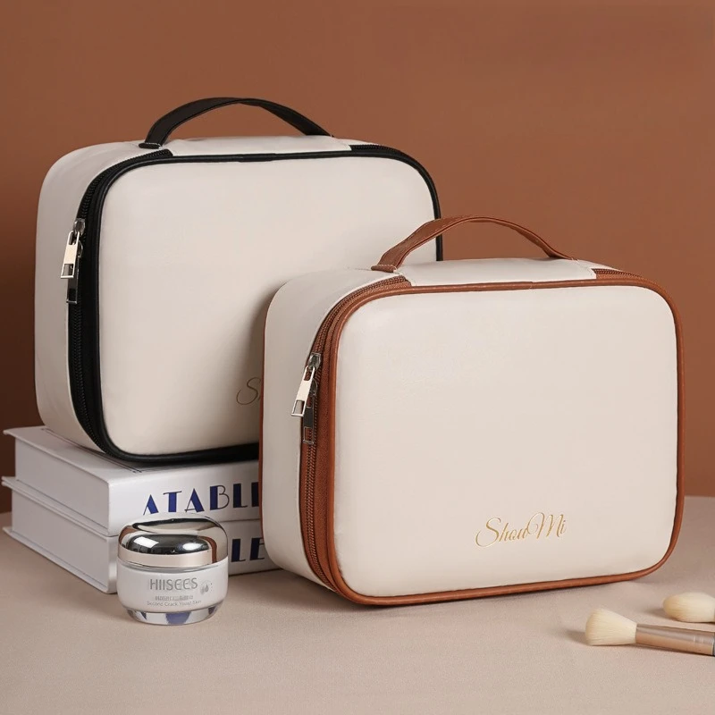 Three in One Multifunctional Makeup Bag with Large Capacity, High-end Feel, Niche Design, Partitioned Storage and Makeup Case