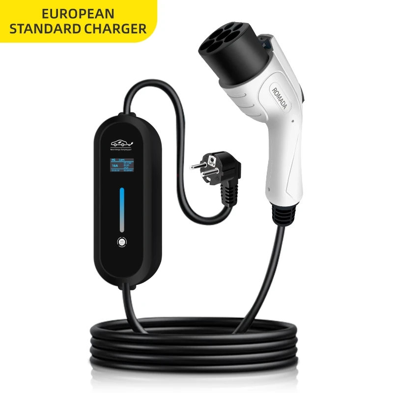 EV European IEC62196 new energy electric vehicle charging gun holder portable on-board charger for household use 16A/32A 7KW