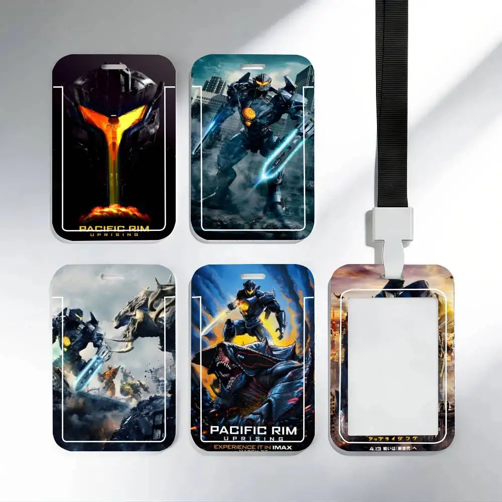 Porta Tarjetas de Identificación con Correa para el Cuello, Diseño de Pacific Rim, Porta Credenciales de Trabajo, Llavero