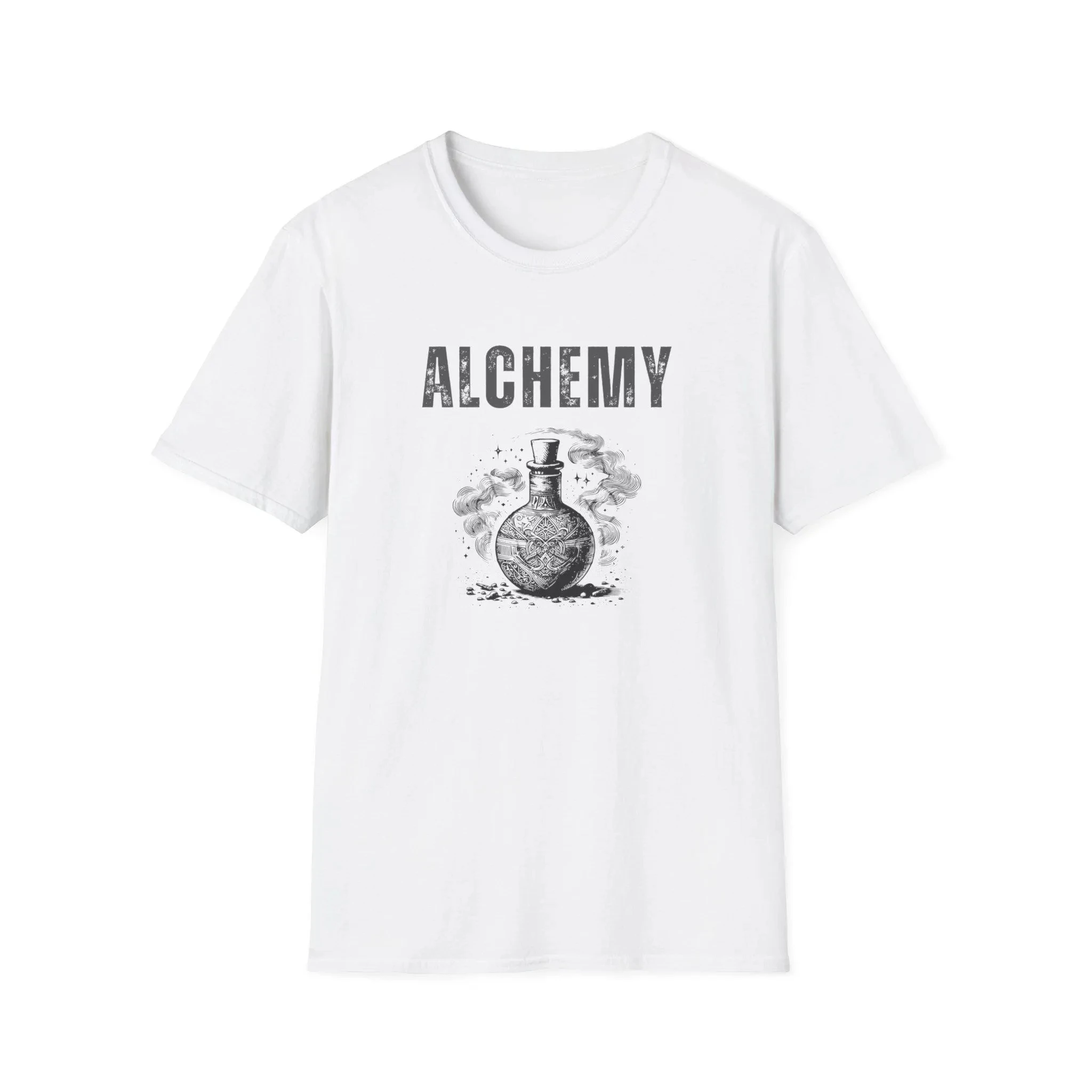 تي شيرت Softstyle للجنسين بطابع Alchemy تي شيرت جرافيك لمحبي العلوم ملابس كاجوال جمالية عتيقة هدية للطلاب
