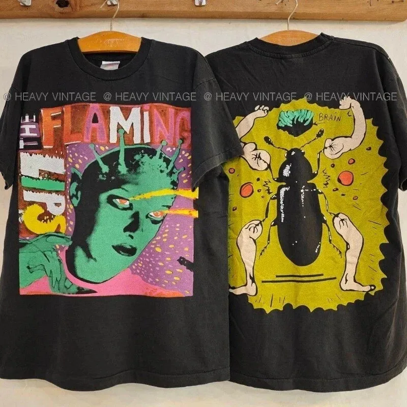 Camiseta vintage de los años 90 de The Flaming Lips Band, 2 lados, Bio Washed Tour, tallas S a 5XL