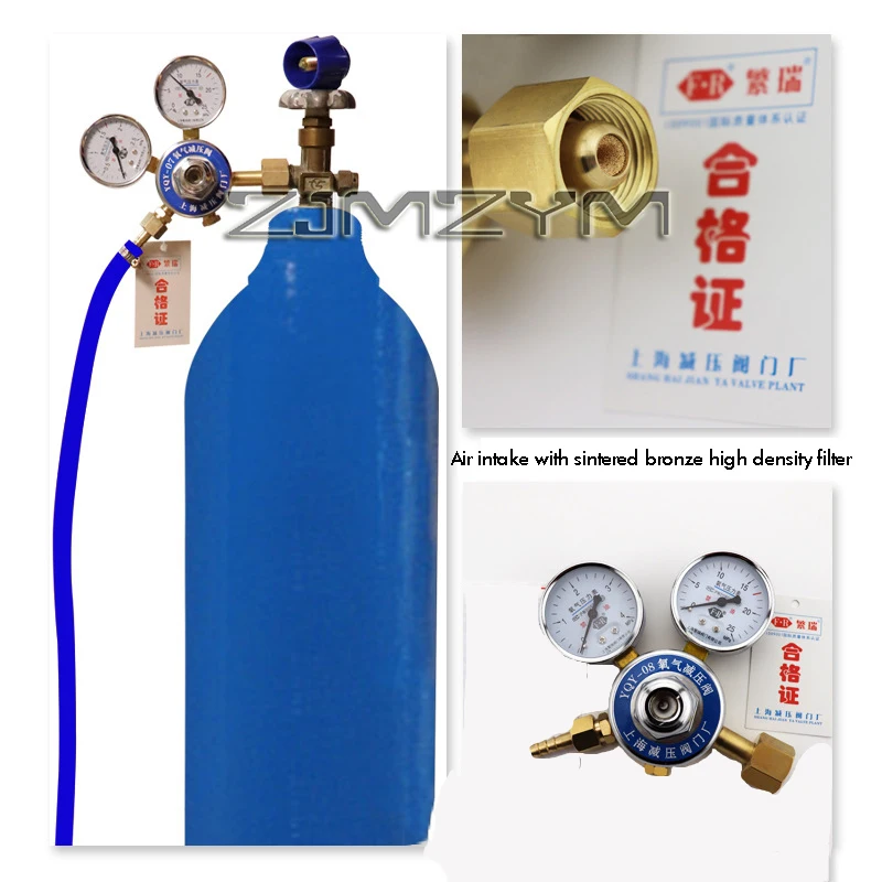 YQY-08 Pressure Reducer For Steel Bottles And Cans All Copper Brass Pressure Gauge Oxygen Pressure Reducing Valve