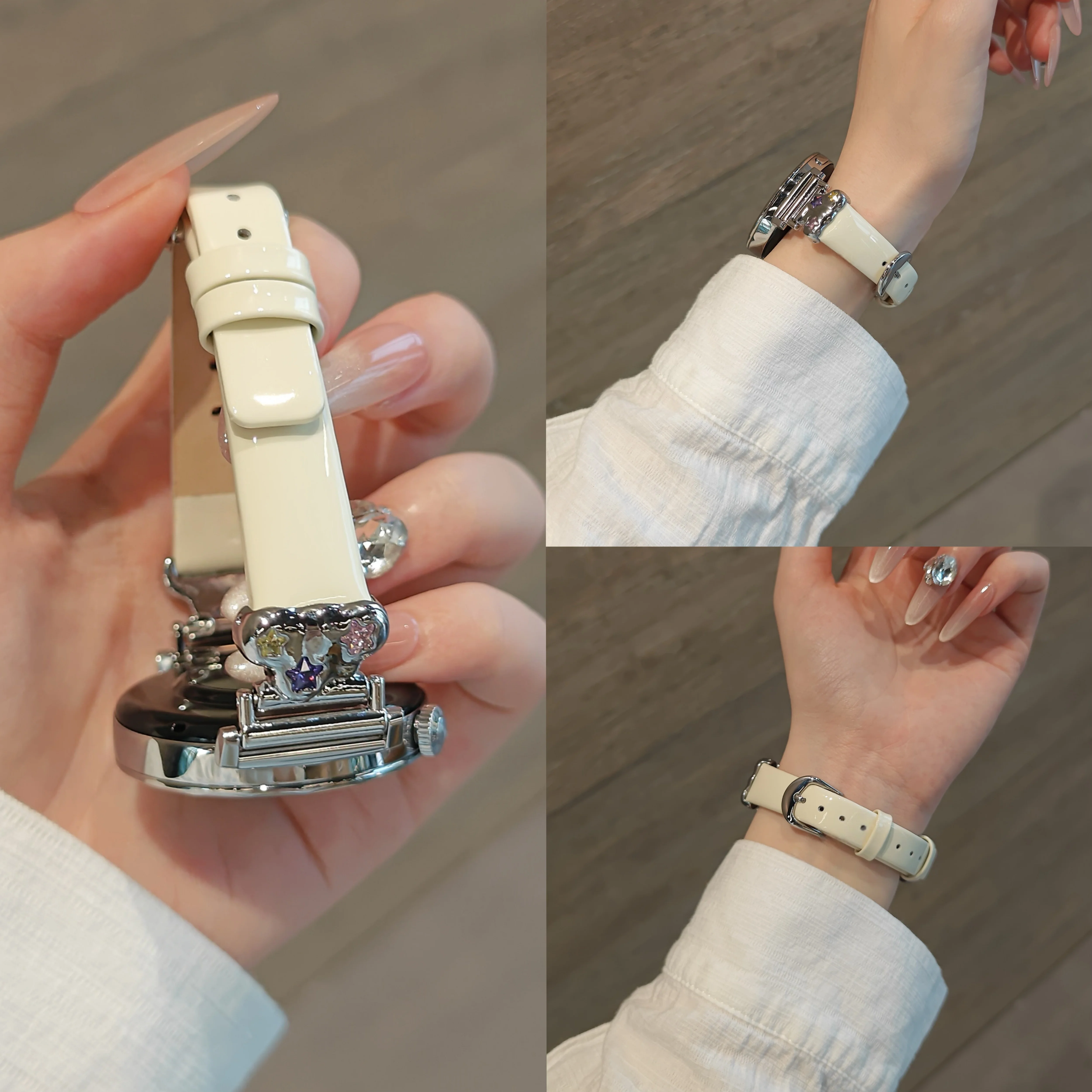 Cloud shiny cowhide suitable for Huawei GT5/GT5 Pro/GT4/GT2/3/4 22mm/20mm/18mm fashionable watch straps