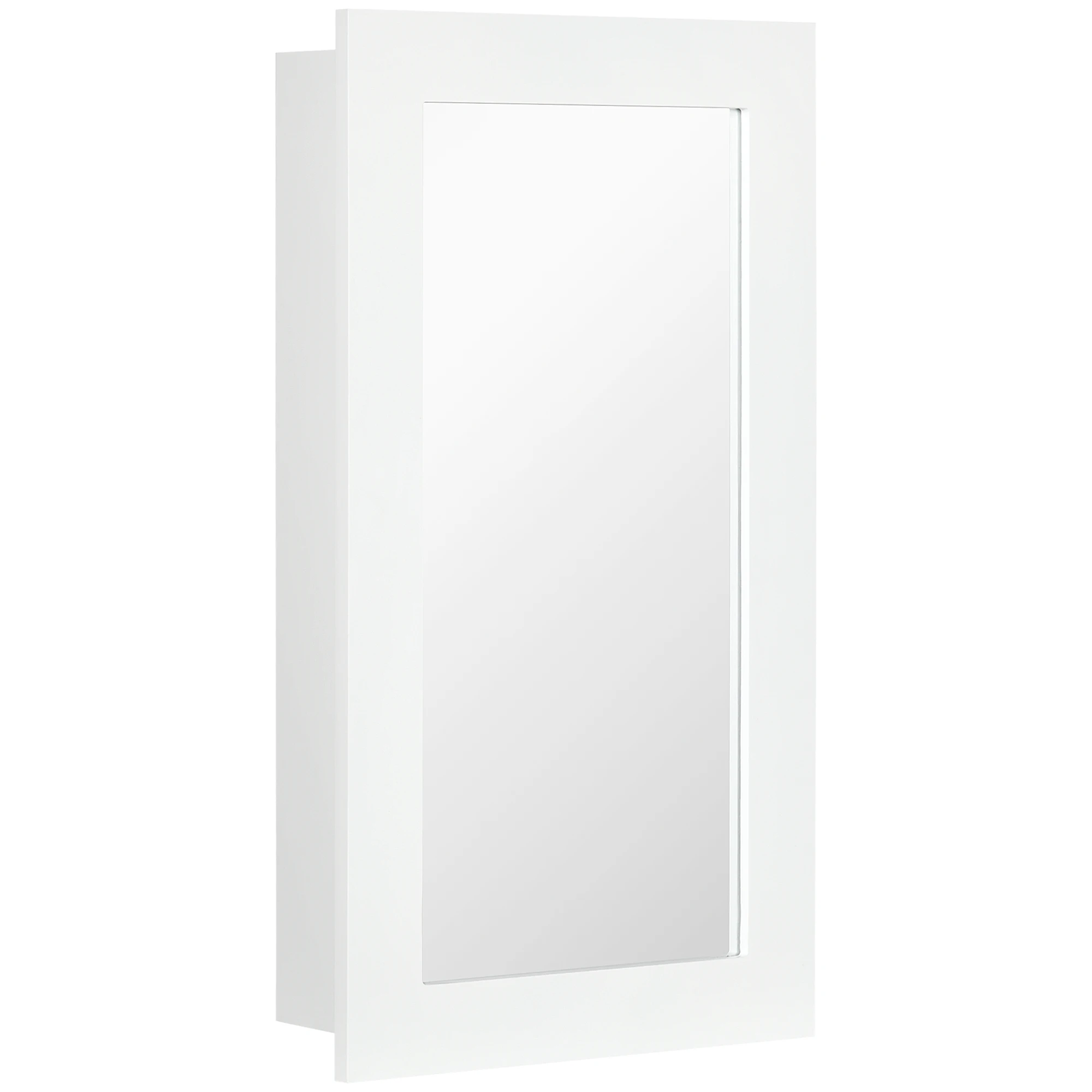 Kleankin bathroom mirror cabinet wall cabinet hanging cabinet for bathroom with door and adjustable shelves for bedroom toilet 40x12x71 cm White