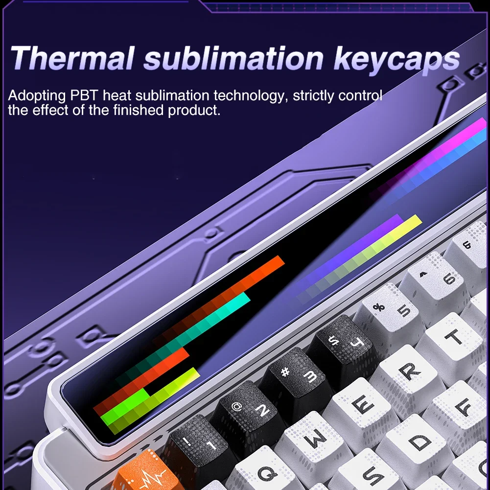 LEOBOG AMG65 Keyboard Mekanis Layar LED TFT RGB Hot-swap Bluetooth 2.4G Keyboard Berkabel Hadiah Aksesori Gamer PC Kustom