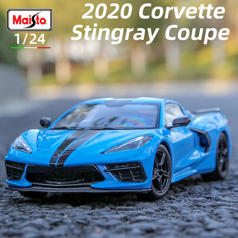 Maisto 1:24 2020 Corvette Stingray Coupe Alloy Car Model Supercar Die Cast Vehicles Toys Diecast Voiture Gift Collection