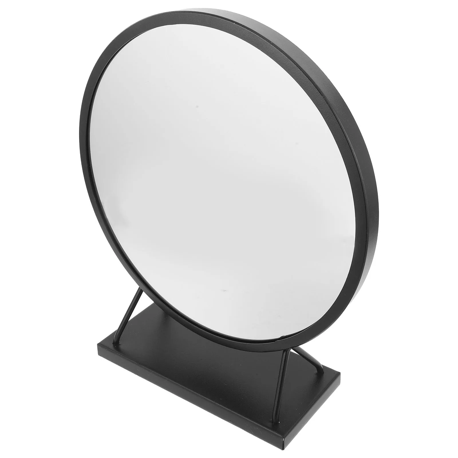 

Black Round Makeup Mirror for Desk Tabletop Vanity Portable Desktop Stand Mirror for Dorm Room Bedroom Dressing Table Use