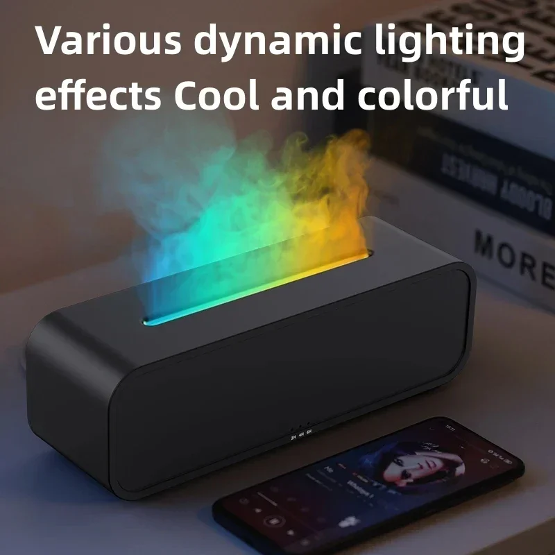 New Simulated Flame Aromatherapy Machine Remote Control 7-Color Lighting Timing Mute Humidification Household Perfume Dilator