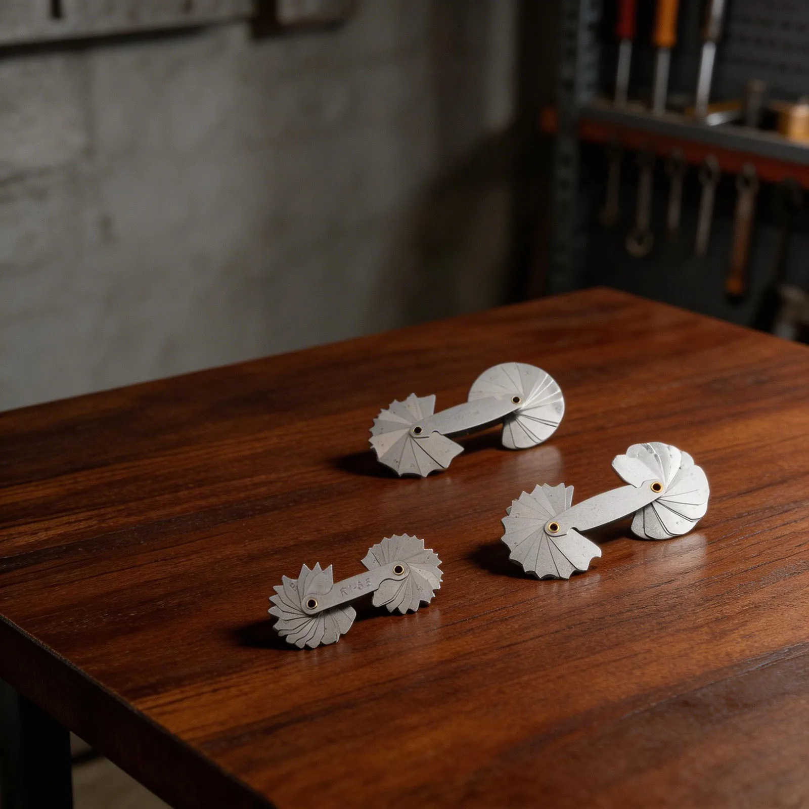 3pcs Stainless Steel Radius Fillet Gauge Set with Three Sizes for Precise Radius Measurement on Convex and Concave Surfaces