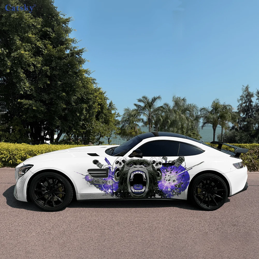 

Orangutan Roar Car Side Sticker PVC Self Waterproof Stick, Striking Auto Exterior Accessories Decor Protect Gift for Car Lover