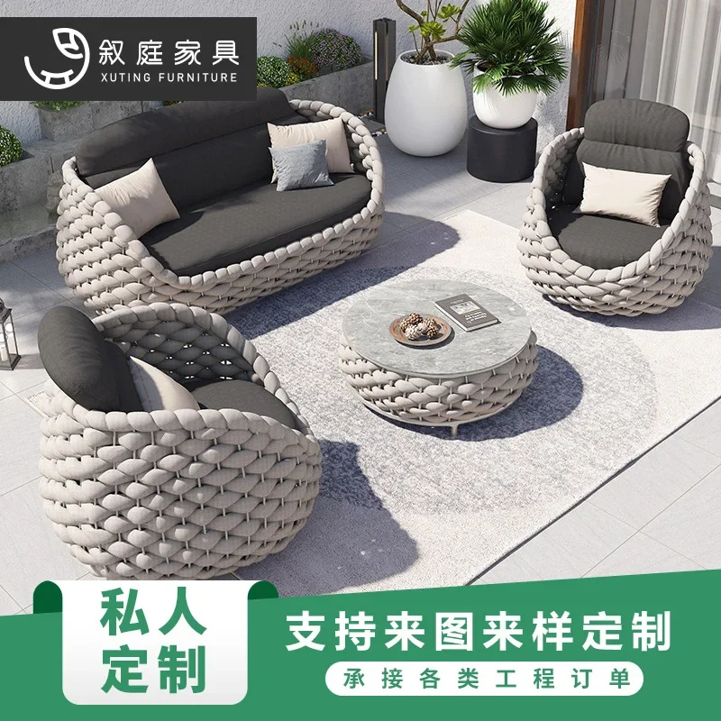 Outdoor sofa indoor aluminum alloy villa balcony scenic swimming pool courtyard leisure