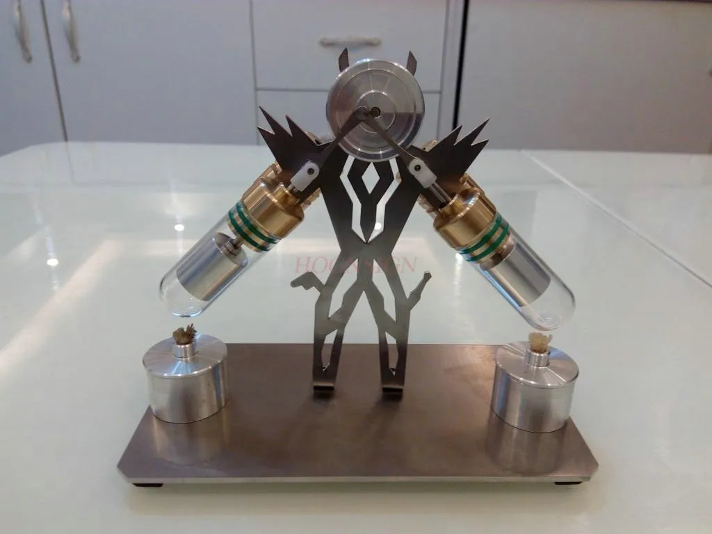 Double cylinder Stirling engine model birthday gift DIY creative machine Superman scientific puzzle