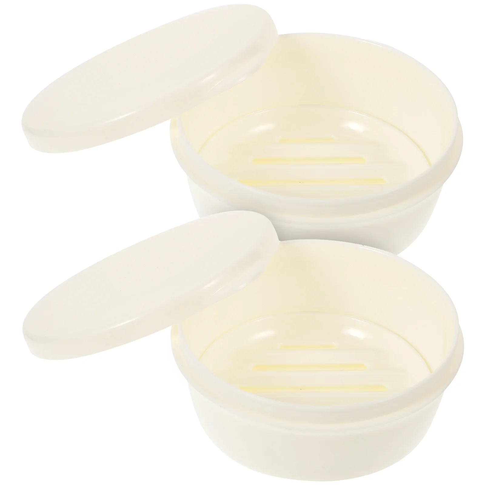 

Portable Soap Box Bathroom Kitchen Travel Round Dishes Holder Case Drain Design Premium Material Non Rust Easy Clean Modern