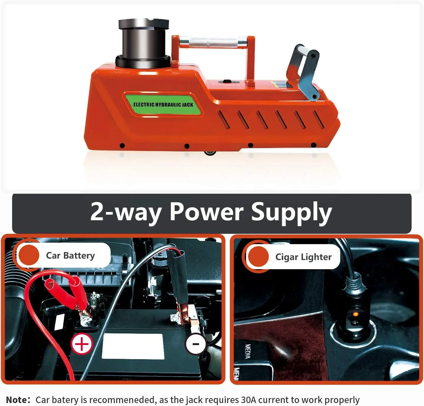 Gato eléctrico hidráulico de 15T y 12V para sedan y camiones todoterreno de rescate de emergencia para mudanzas de neumáticos
