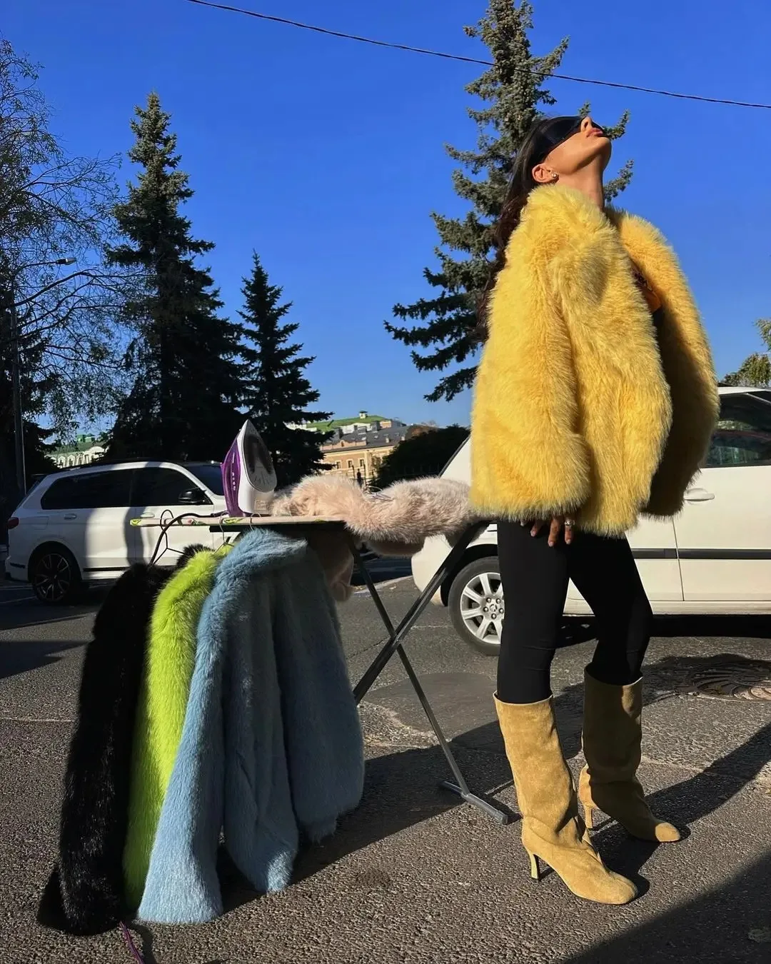 Vestes de luxe en fausse fourrure jaune pour femmes, Cardigan élégant à manches longues et revers, manteau court, vêtements d'extérieur chauds de rue, nouvelle collection hiver 2026