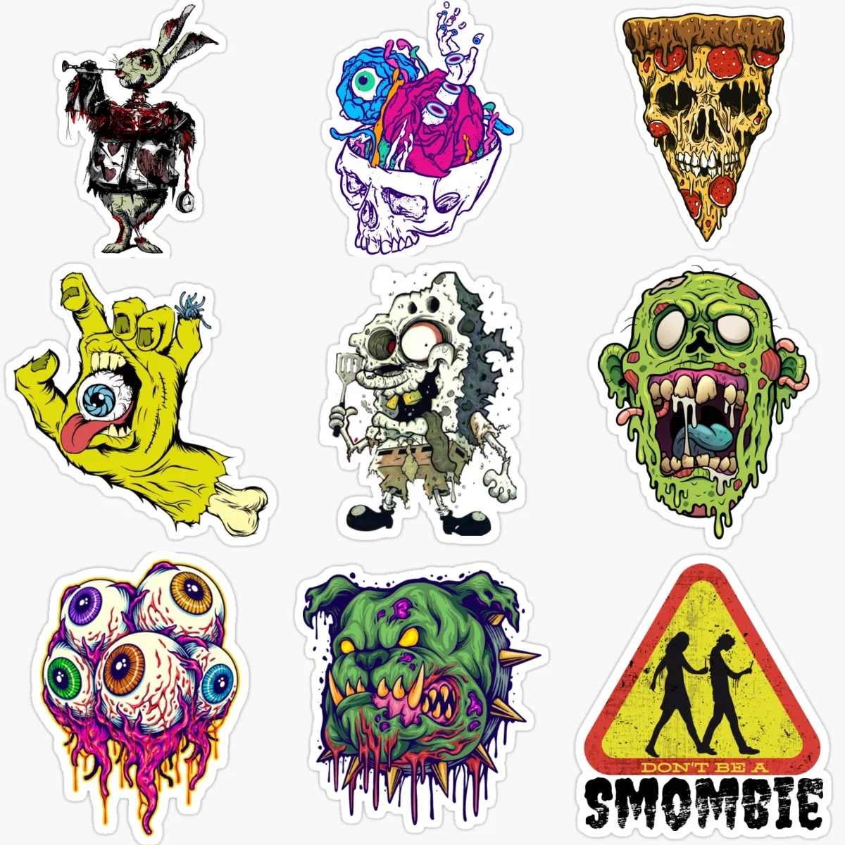 

Terrifying ZOMBIE Skull Creative Personalized Car Sticker for Decorate Car Window Fridge Helmet Motorcycle Decal Accessories