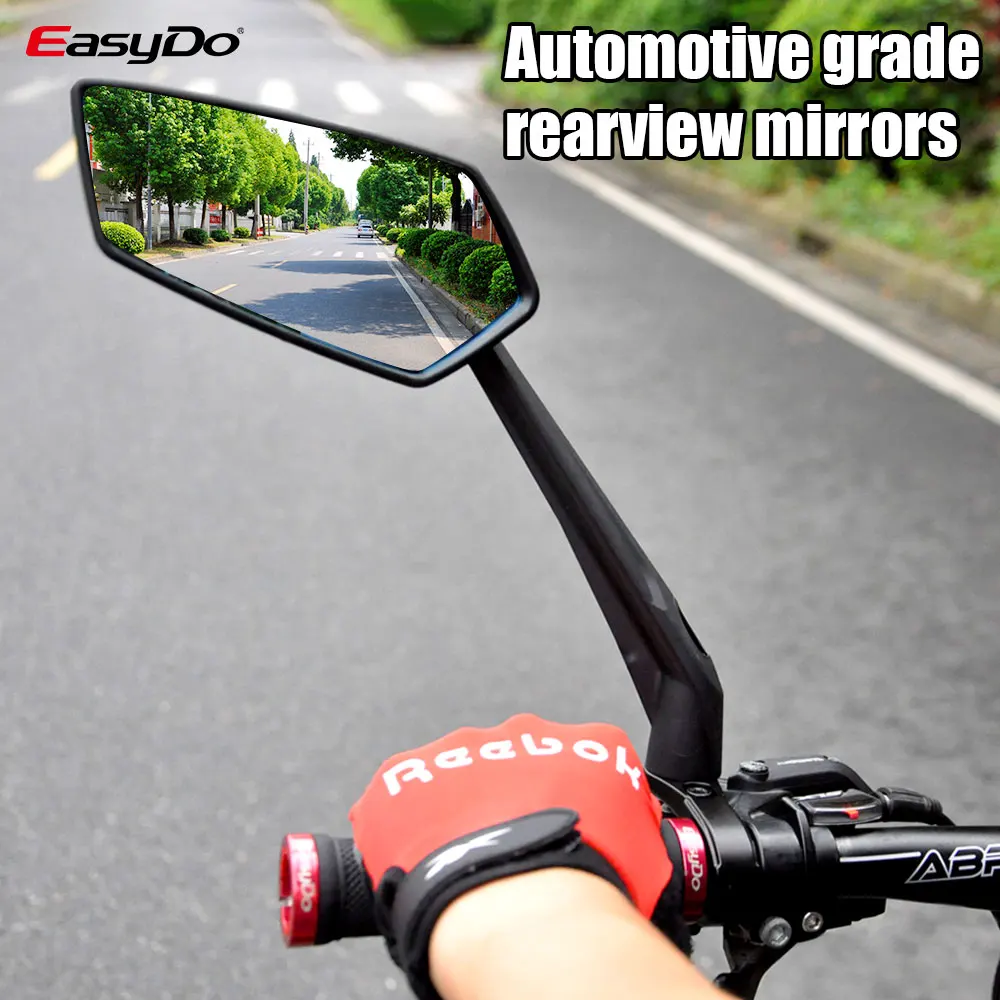 EASYDO Bicycle Rearview Mirrors Adjustable Bike Mirror Handlebar Convenient Installation For Bike Mirror With Wide Field of View