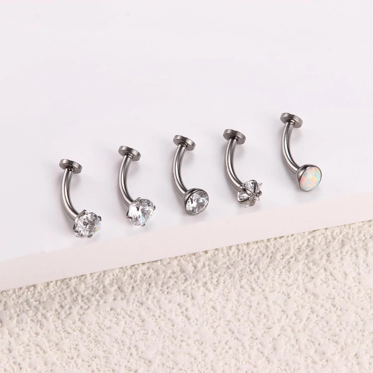 G23 التيتانيوم البطن زر خواتم هيبوالرجينيك داخليا الخيوط البطن الدائري 14 جرام البطن للنساء السرة الثقب مجوهرات